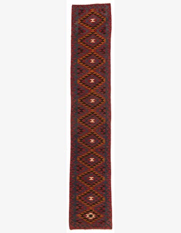 2' 9 x 15' 1 Hand Woven Kilim Maymana Wool Runner Rug