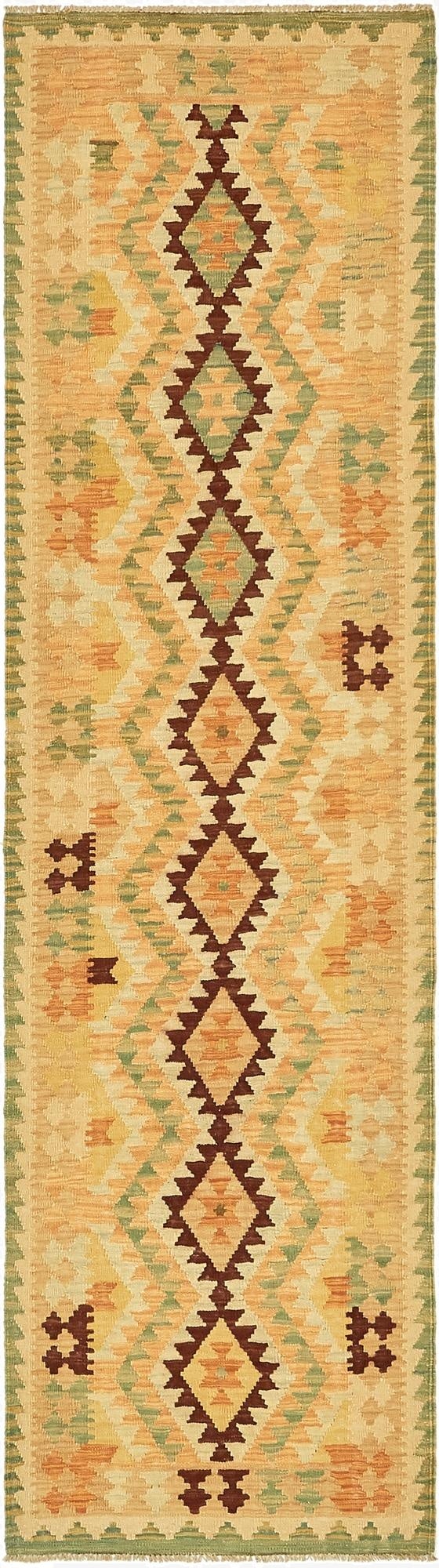 2' 8 x 9' 9  Hand Woven Kilim Maymana Wool Runner Rug