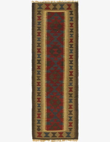 2' x 6' 4 Hand Woven Kilim Maymana Wool Runner Rug