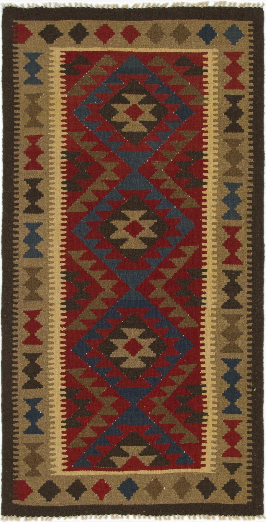 Primary image 3' 5 x 6' 7  Hand Woven Kilim Maymana Wool Runner Rug