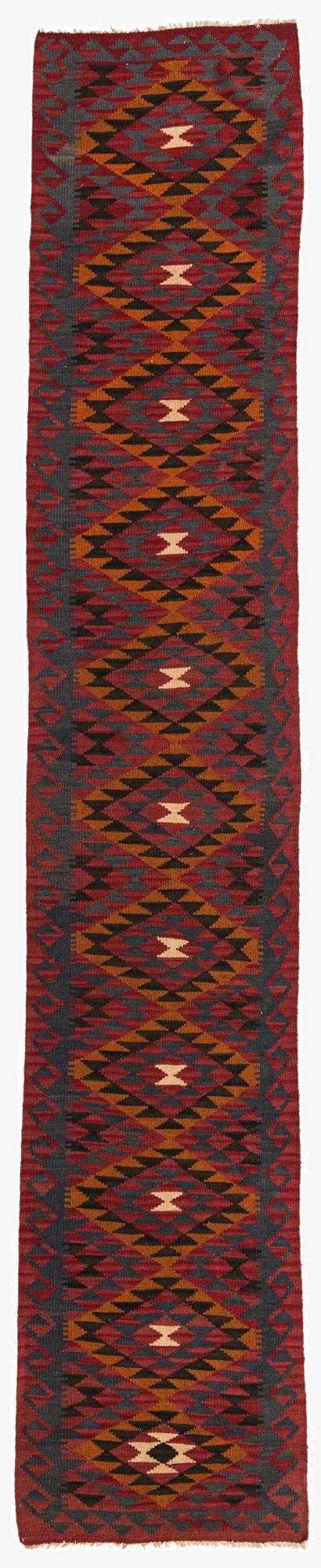 2' 9 x 15' 1  Hand Woven Kilim Maymana Wool Runner Rug