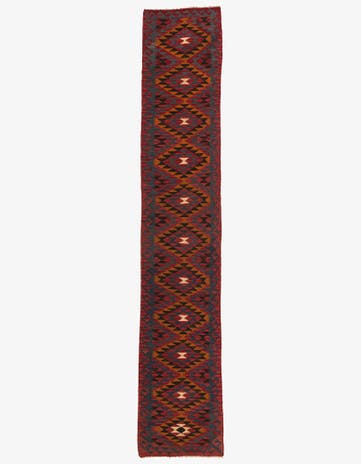2' 9 x 15' 1 Hand Woven Kilim Maymana Wool Runner Rug