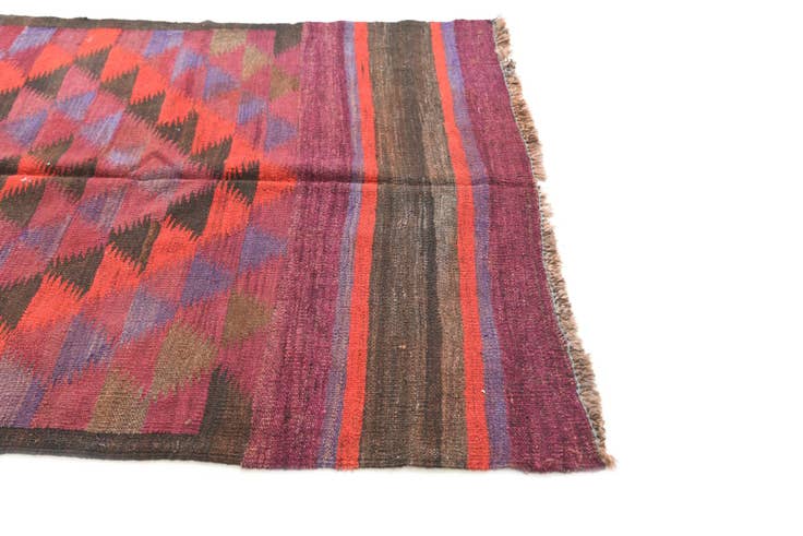 Detail image of 3' 9 x 10' 1 Hand Woven Kilim Modern Wool Runner Rug