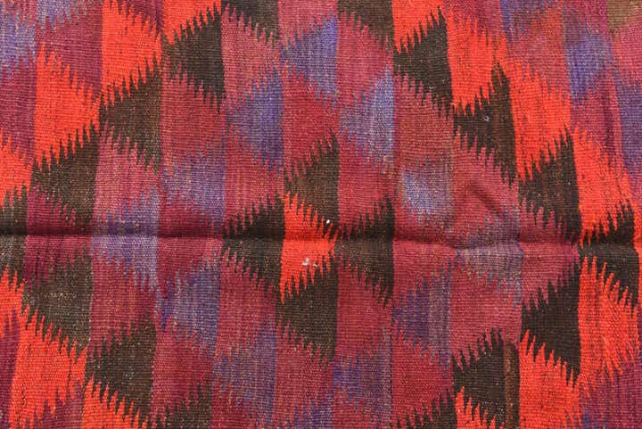 3' 9 x 10' 1 Hand Woven Kilim Modern Wool Runner Rug
