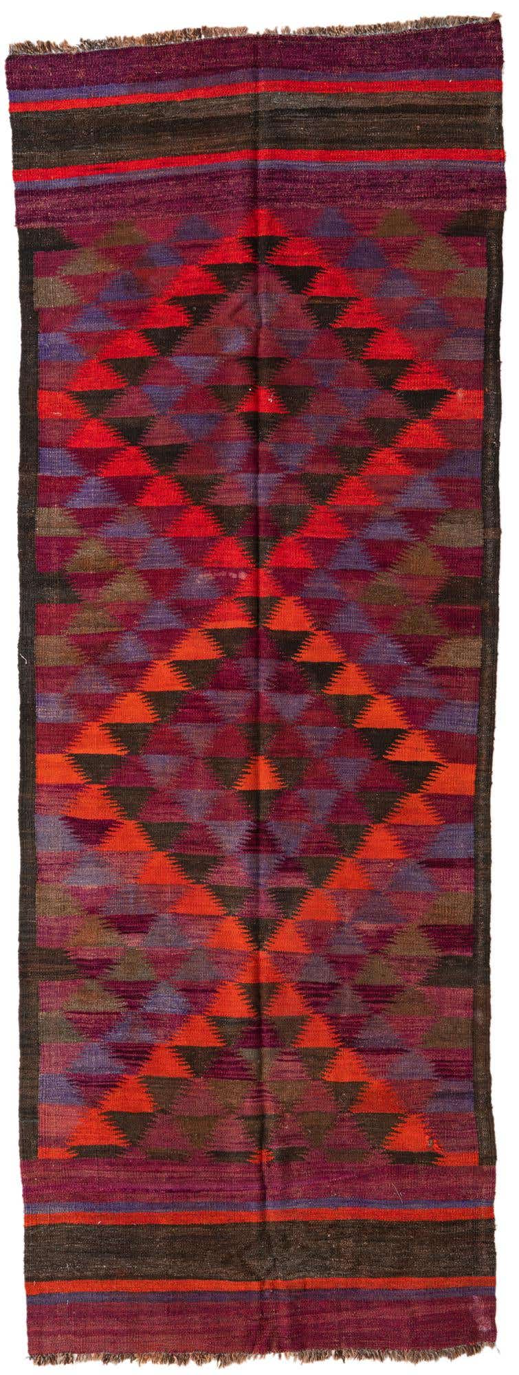 3' 9 x 10' 1 Hand Woven Kilim Modern Wool Runner Rug