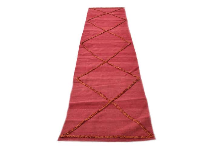 2' 4 x 9' 8 Hand Woven Kilim Modern Wool Runner Rug