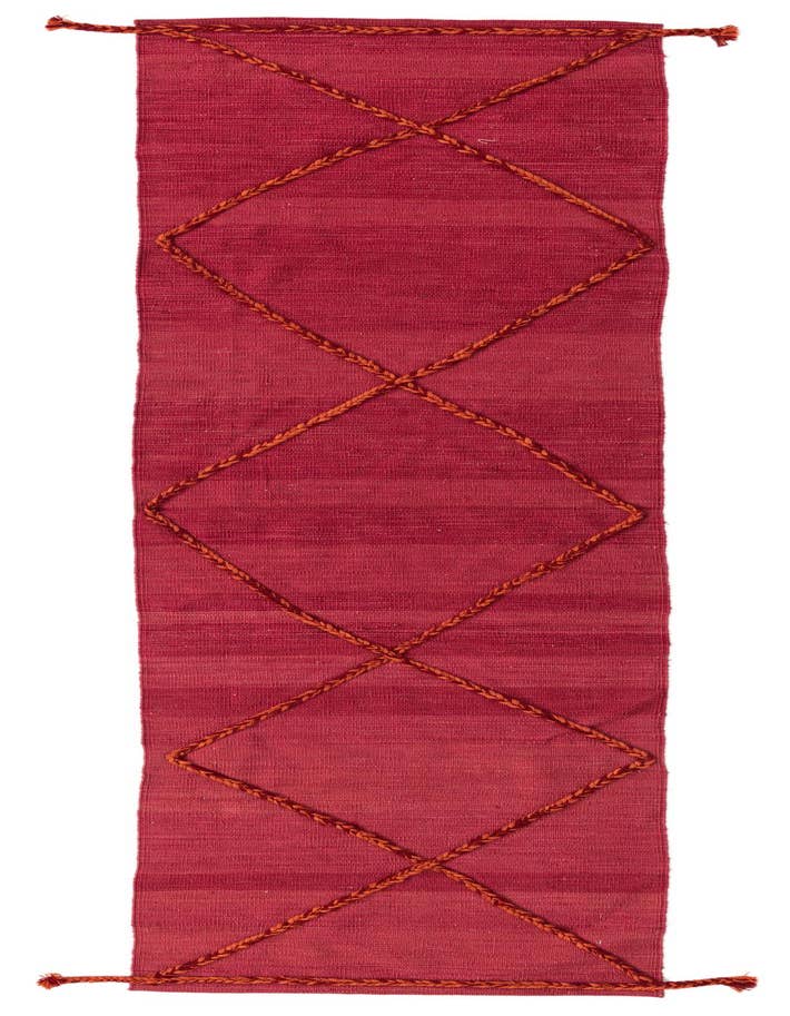 Detail image of 2' 4 x 9' 8 Hand Woven Kilim Modern Wool Runner Rug