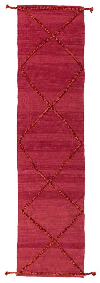 Detail image of 2' 4 x 9' 8 Hand Woven Kilim Modern Wool Runner Rug