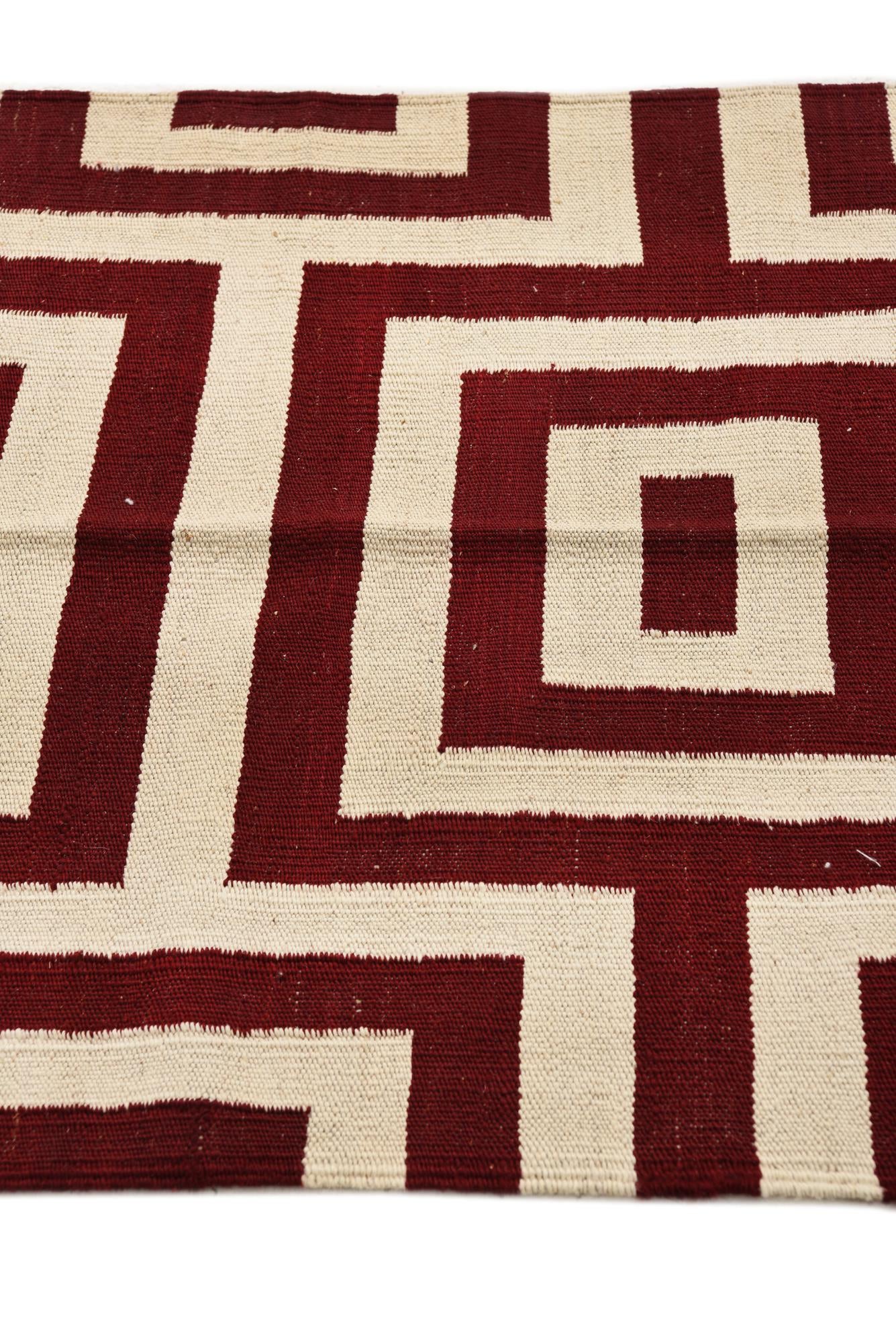 2' 7 x 9' 9 Hand Woven Kilim Modern Wool Runner Rug