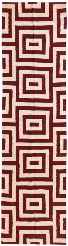 2' 7 x 9' 9 Hand Woven Kilim Modern Wool Runner Rug