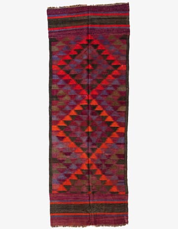 3' 9 x 10' 1 Hand Woven Kilim Modern Wool Runner Rug