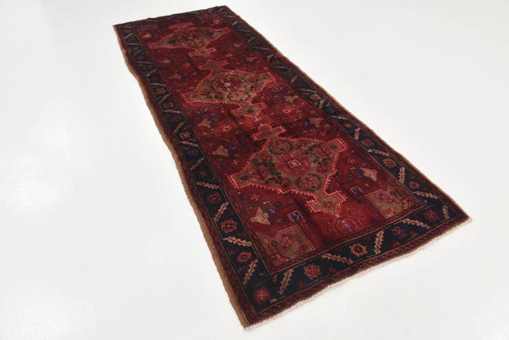 Detail image of 3' 10 x 10' 4 Hand Knotted Koliaei Persian Wool Runner Rug
