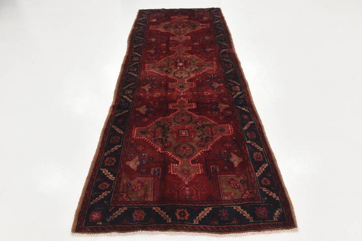 Detail image of 3' 10 x 10' 4 Hand Knotted Koliaei Persian Wool Runner Rug