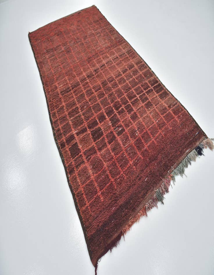 Detail image of 5' 7 x 10' 6 Hand Knotted Moroccan Wool Runner Rug