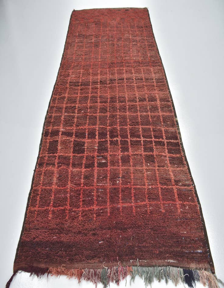 Detail image of 5' 7 x 10' 6 Hand Knotted Moroccan Wool Runner Rug