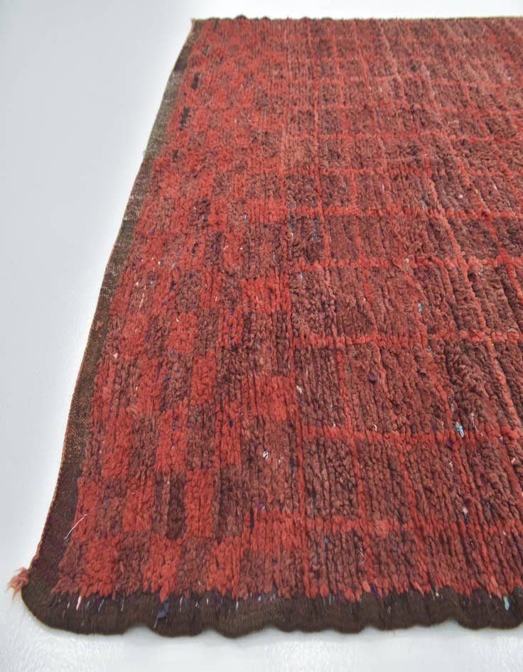 Detail image of 5' 7 x 10' 6 Hand Knotted Moroccan Wool Runner Rug