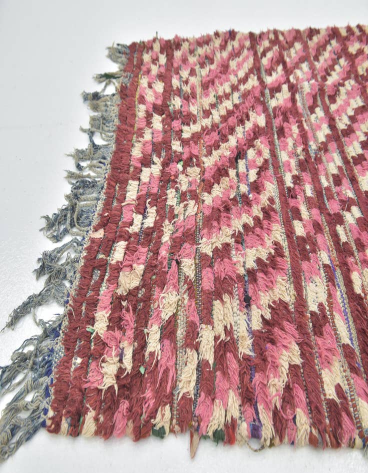 Detail image of 3' 4 x 7' 8  Hand Knotted Moroccan Wool Runner Rug