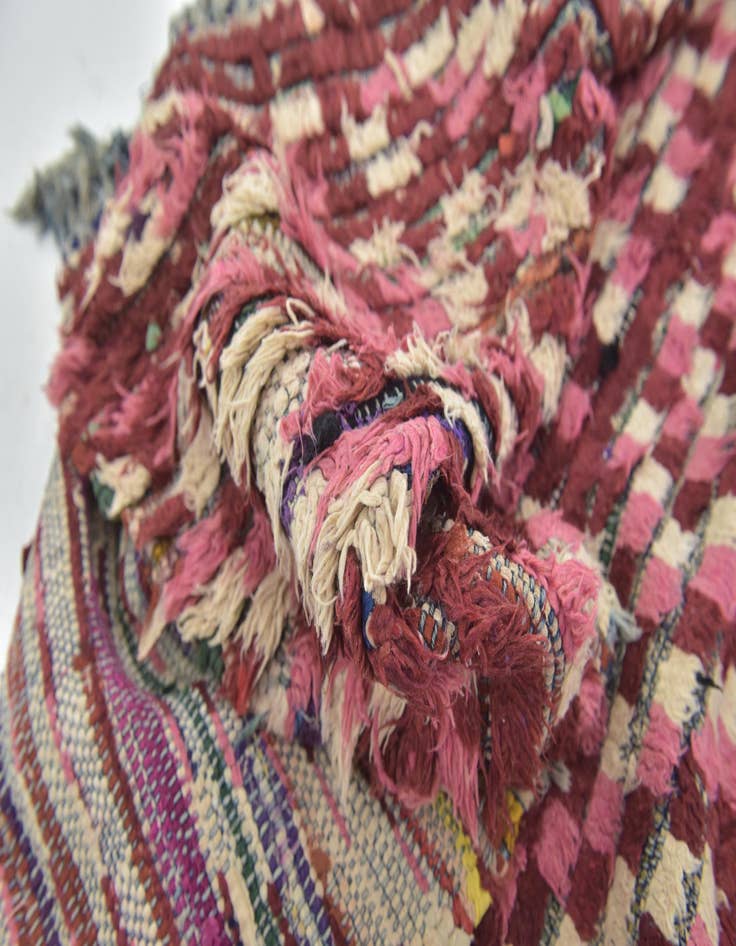 Detail image of 3' 4 x 7' 8  Hand Knotted Moroccan Wool Runner Rug