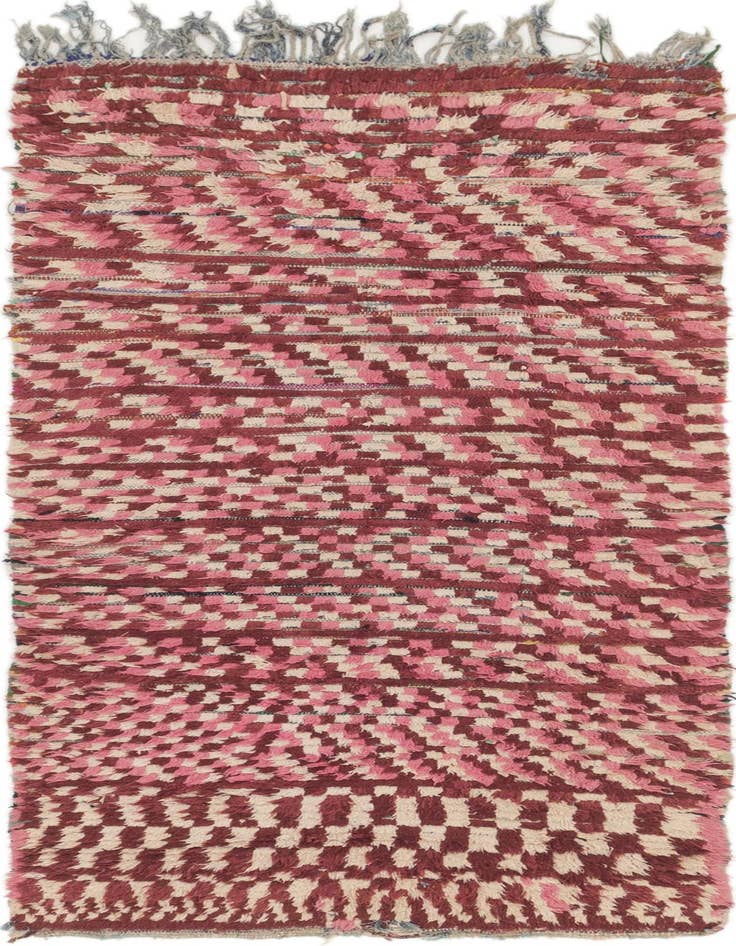 Detail image of 3' 4 x 7' 8 Hand Knotted Moroccan Wool Runner Rug