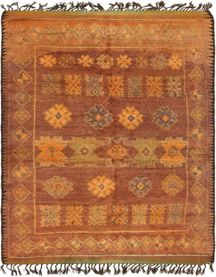 Detail image of 5' 10 x 10' 10 Hand Knotted Moroccan Wool Runner Rug