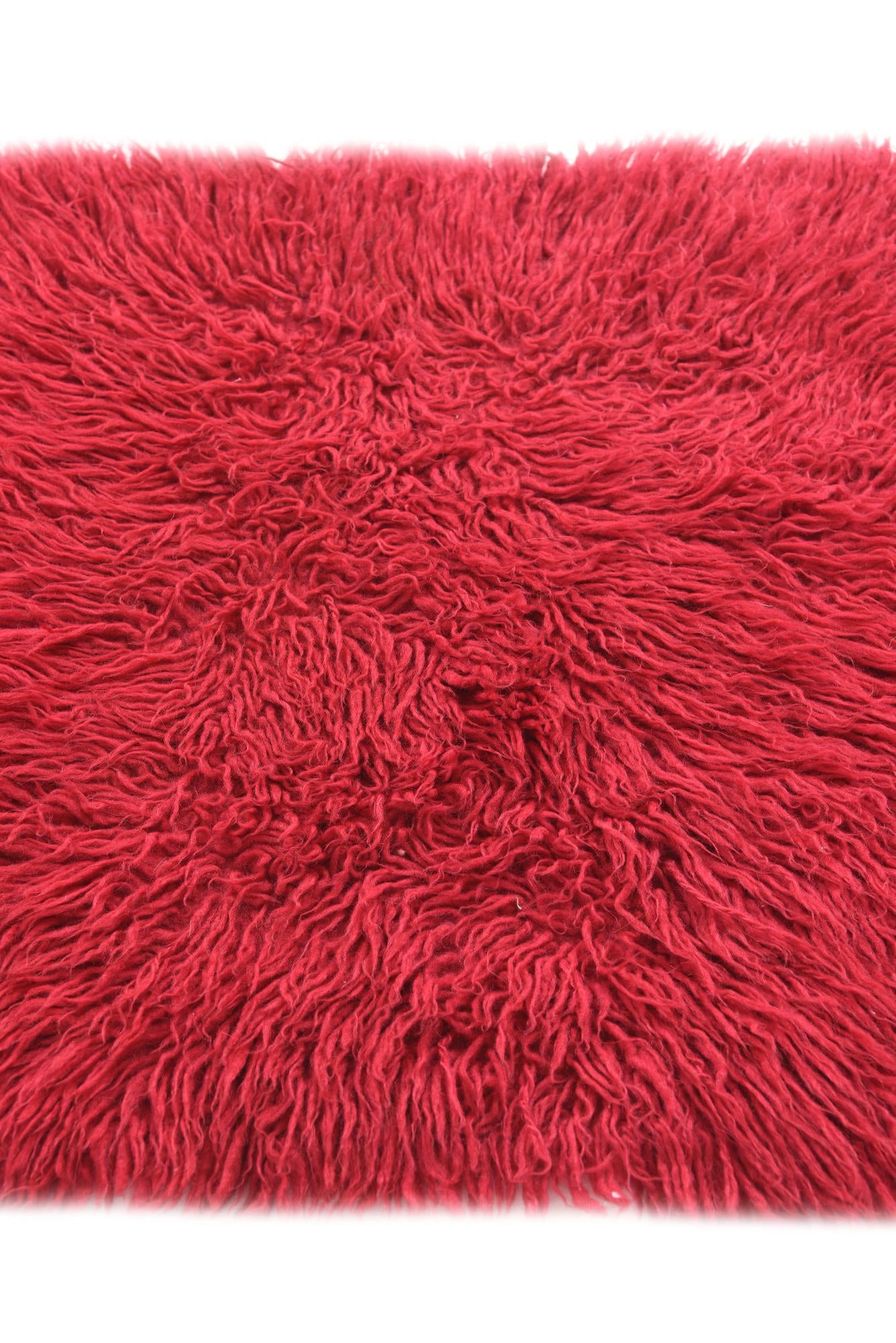 2' 4 x 4' 7 Hand Knotted Moroccan Wool Runner Rug