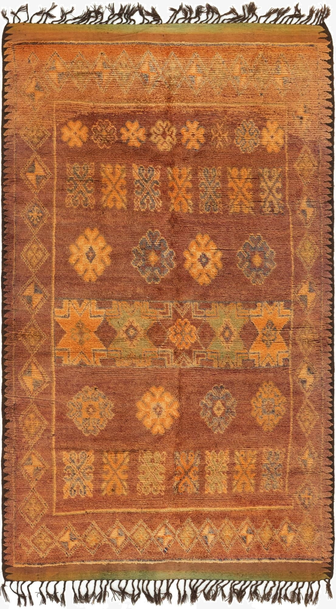 5' 10 x 10' 10  Hand Knotted Moroccan Wool Runner Rug
