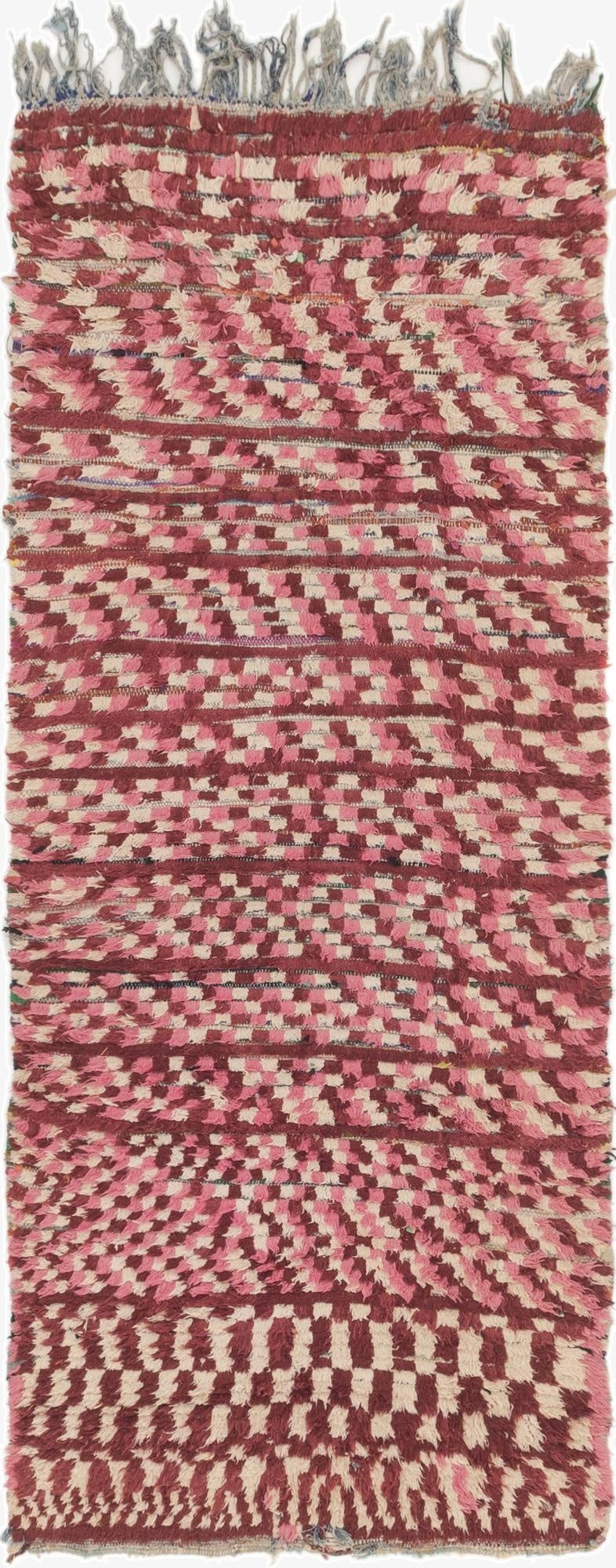 3' 4 x 7' 8  Hand Knotted Moroccan Wool Runner Rug