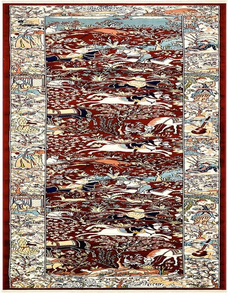 Detail image of 3' x 13' Nain Design Runner Rug