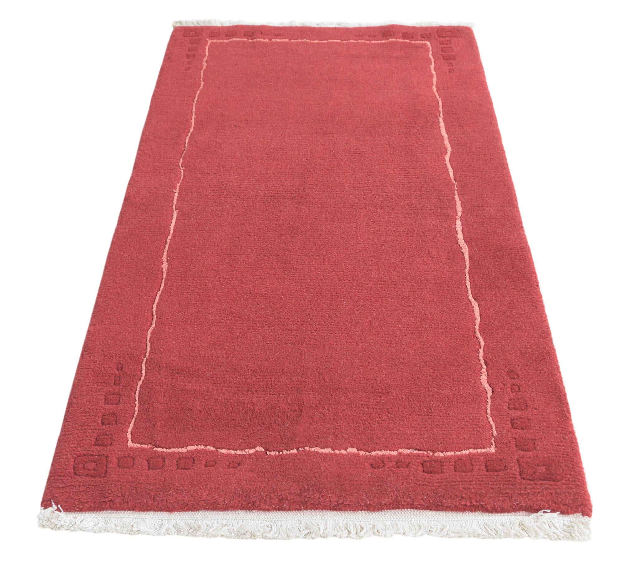 2' 4 x 4' 7 Hand Knotted Nepal Runner Rug