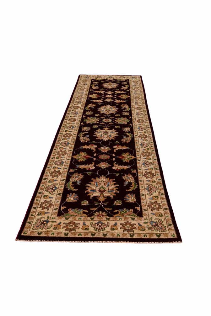 2' 8 x 9' 10 Hand Knotted Pershawar Ziegler Runner Rug