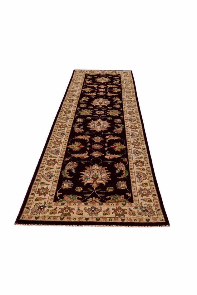 Detail image of 2' 8 x 9' 10 Hand Knotted Pershawar Ziegler Runner Rug