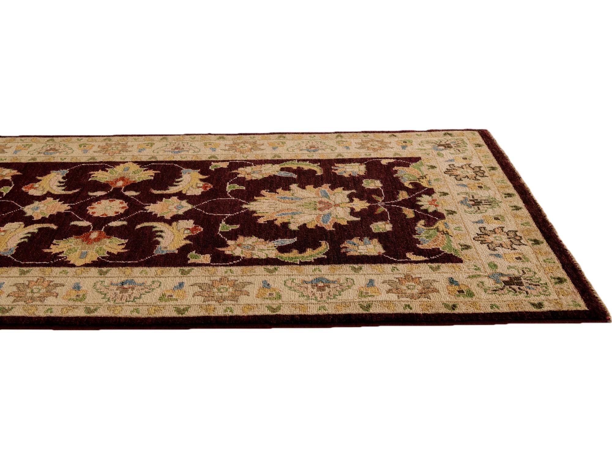 2' 8 x 9' 10 Hand Knotted Pershawar Ziegler Runner Rug