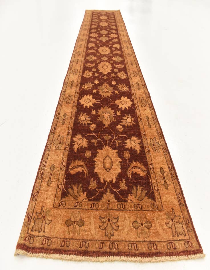 Detail image of 2' 7 x 10' 3  Hand Knotted Peshawar Ziegler Runner Rug