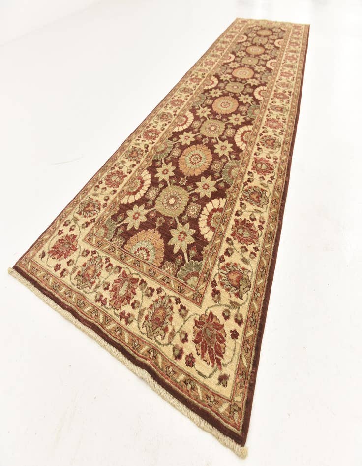 Detail image of 3' 2 x 10' 7 Hand Knotted Peshawar Ziegler Runner Rug
