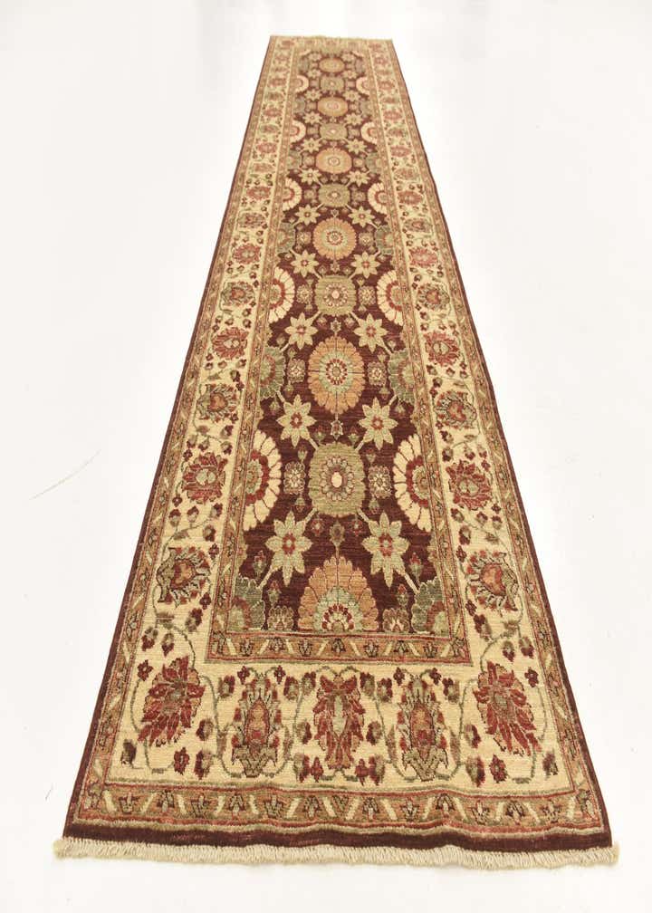 3' 2 x 10' 7 Hand Knotted Peshawar Ziegler Runner Rug