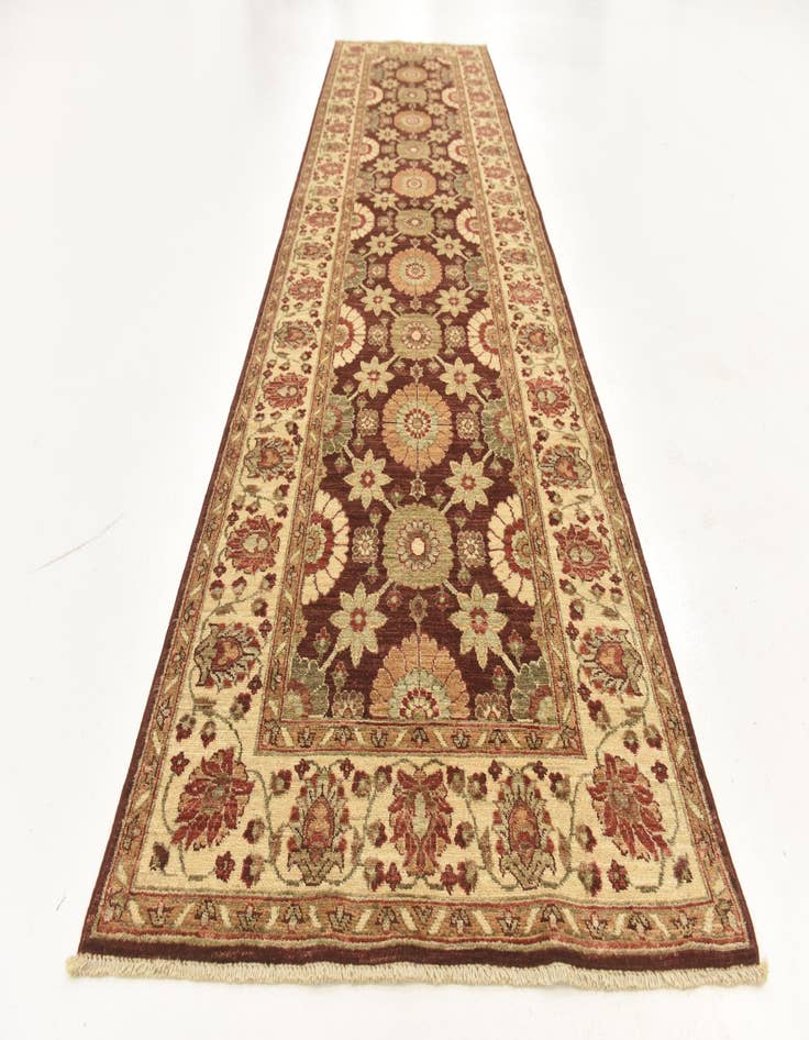 Detail image of 3' 2 x 10' 7 Hand Knotted Peshawar Ziegler Runner Rug