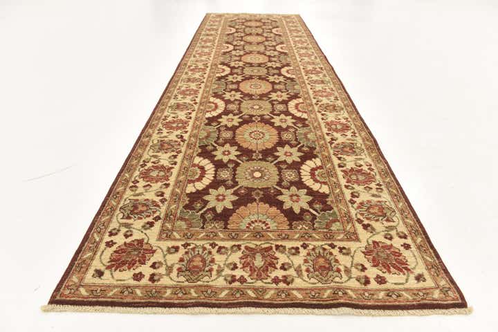 3' 2 x 10' 7 Hand Knotted Peshawar Ziegler Runner Rug
