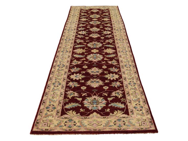 Detail image of 2' 6 x 9' 8 Hand Knotted Peshawar Ziegler Runner Rug