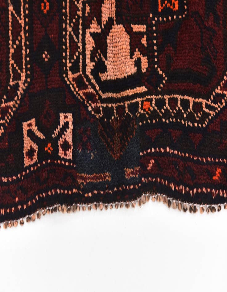 Detail image of 4' 5 x 12' 3  Hand Knotted Shiraz Persian Wool Runner Rug