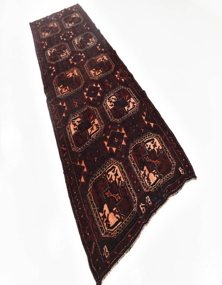 Detail image of 4' 5 x 12' 3  Hand Knotted Shiraz Persian Wool Runner Rug