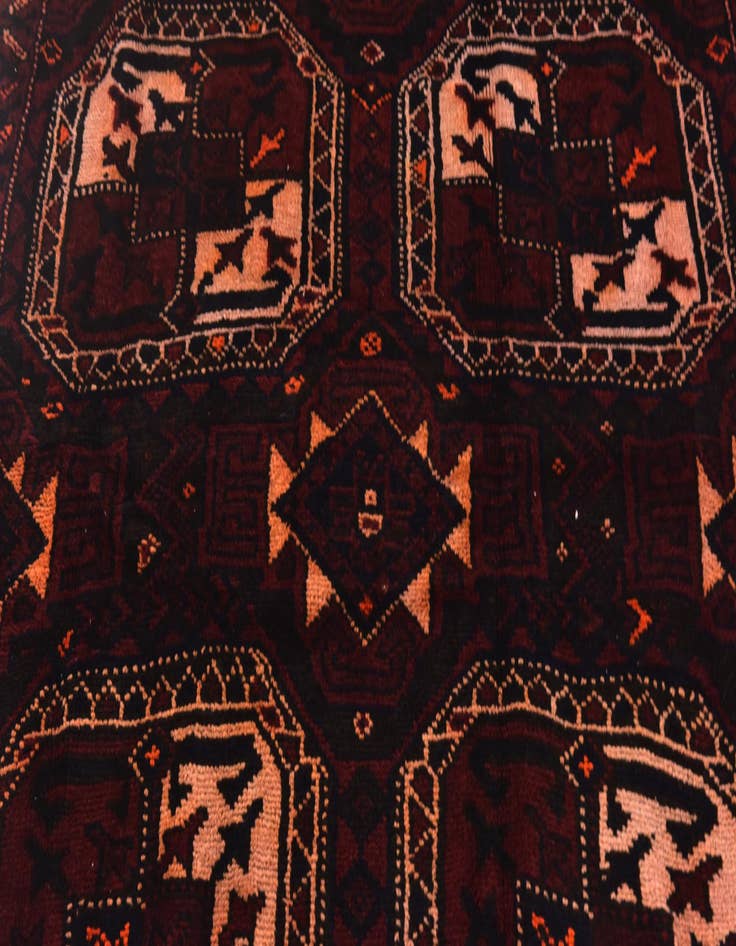 Detail image of 4' 5 x 12' 3  Hand Knotted Shiraz Persian Wool Runner Rug