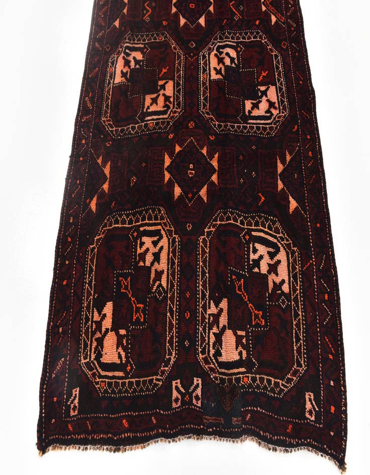 Detail image of 4' 5 x 12' 3  Hand Knotted Shiraz Persian Wool Runner Rug