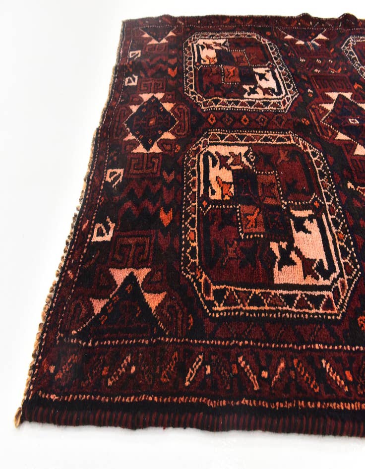 Detail image of 4' 5 x 12' 3  Hand Knotted Shiraz Persian Wool Runner Rug