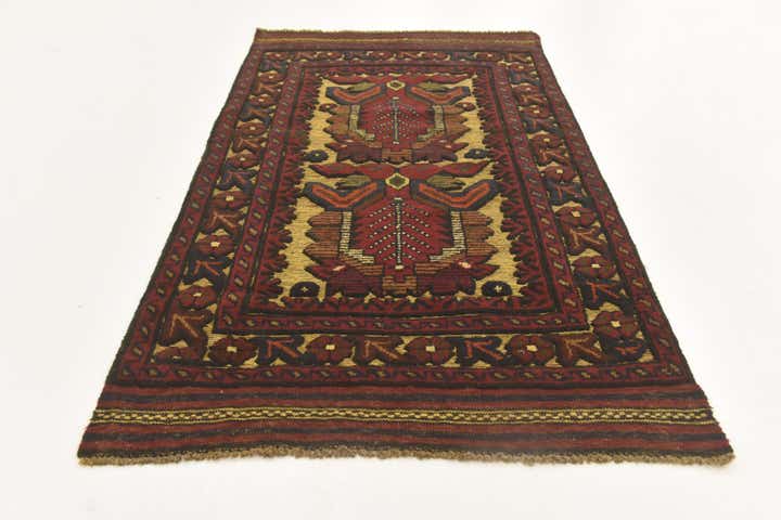 2' 6 x 4' 7 Hand Knotted Sumak Wool Runner Rug