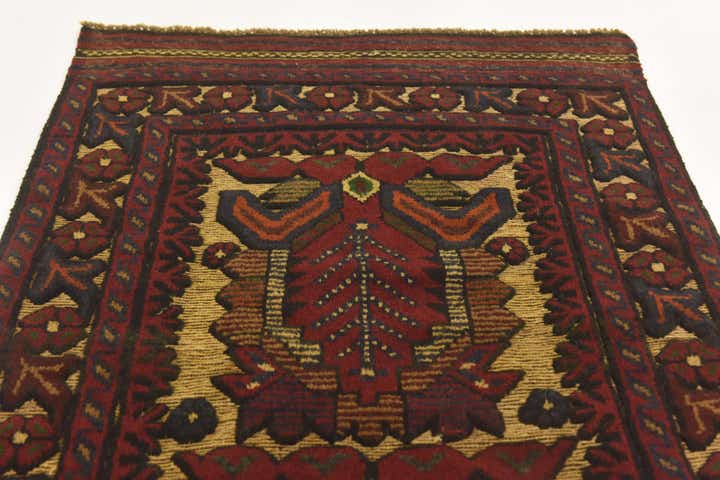 2' 6 x 4' 7 Hand Knotted Sumak Wool Runner Rug