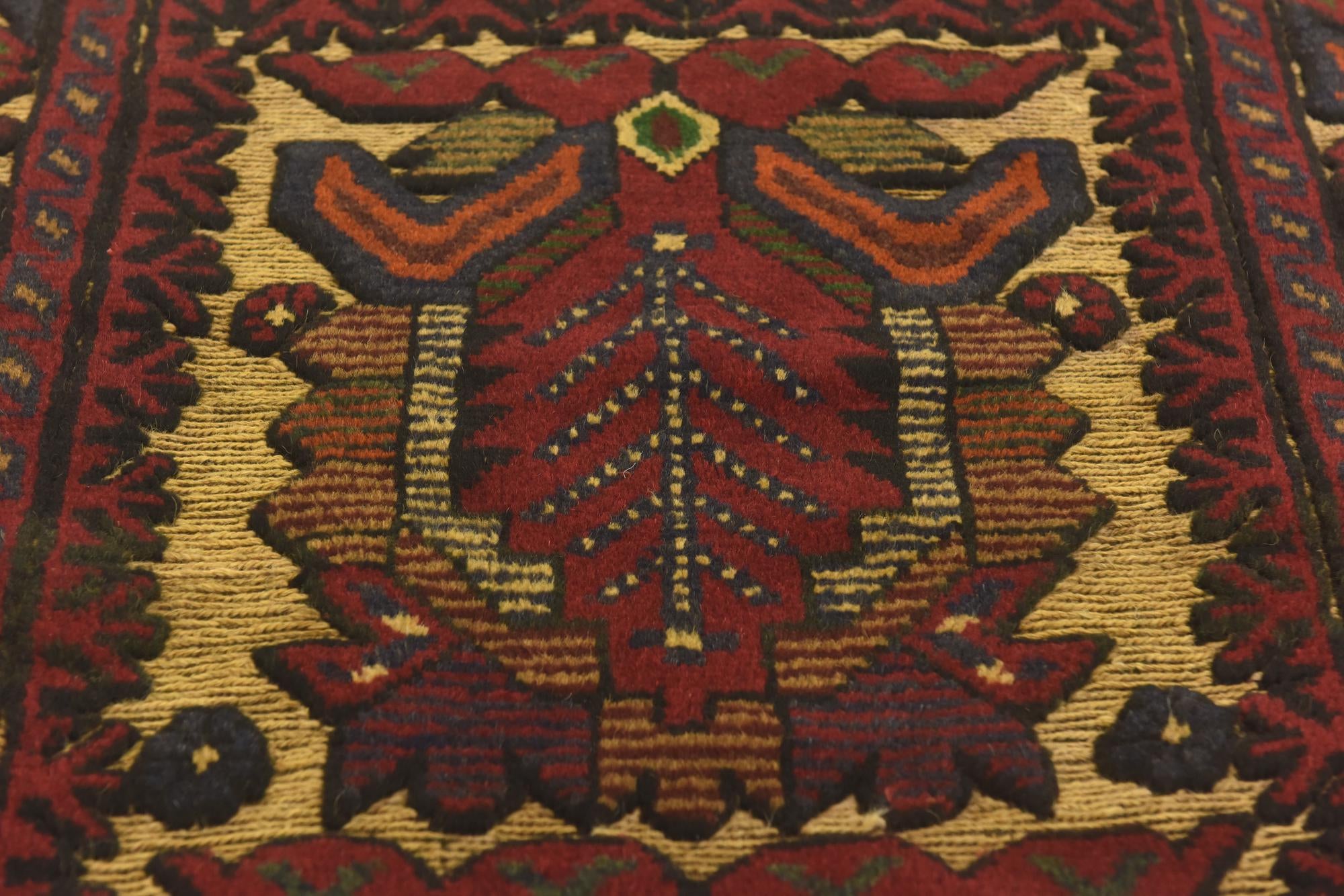 2' 6 x 4' 7 Hand Knotted Sumak Wool Runner Rug