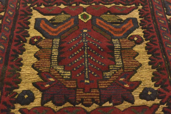 2' 6 x 4' 7 Hand Knotted Sumak Wool Runner Rug