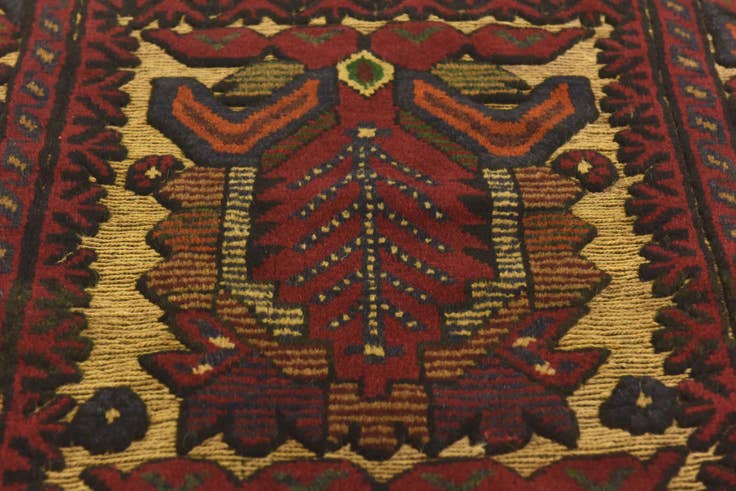 Detail image of 2' 6 x 4' 7 Hand Knotted Sumak Wool Runner Rug