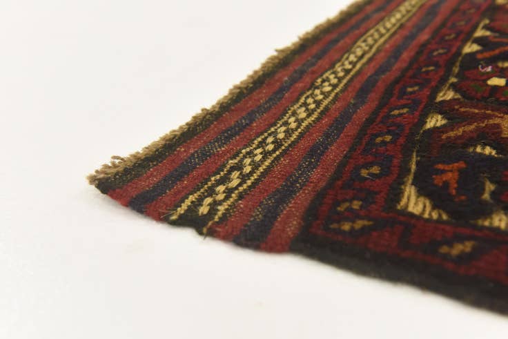 Detail image of 2' 6 x 4' 7 Hand Knotted Sumak Wool Runner Rug