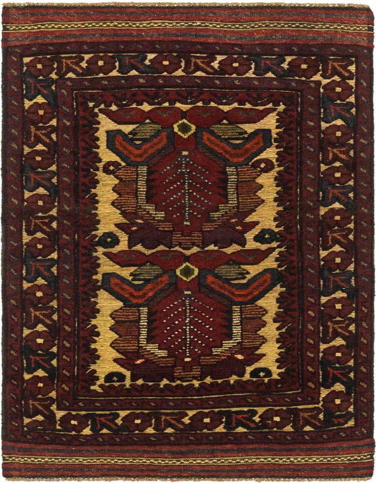 Detail image of 2' 6 x 4' 7 Hand Knotted Sumak Wool Runner Rug